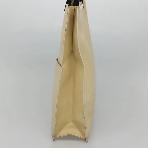 GUCCI Hand Bag Leather Beige Gold